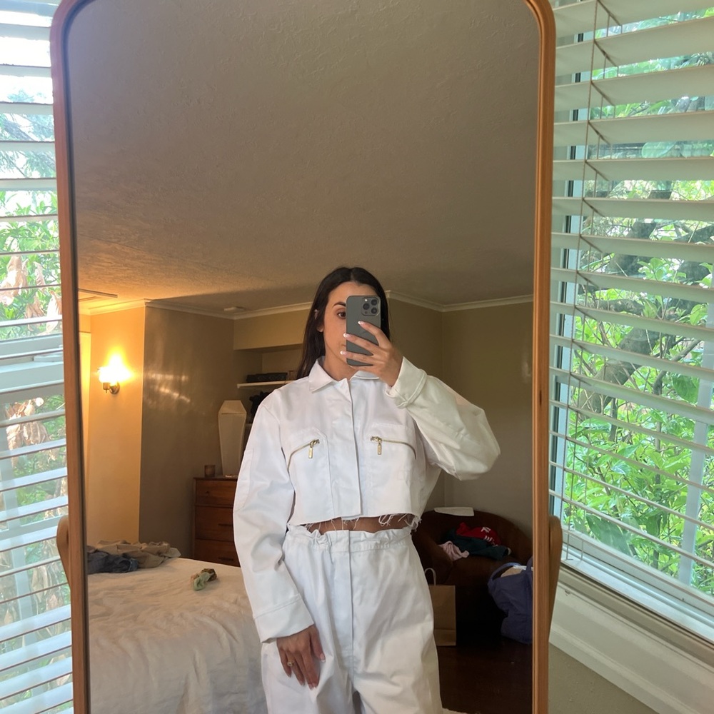 Studio Ü white cropped jacket/shirt